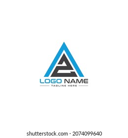 Diseño del logotipo de AZ creativo, plantilla del vector del logotipo de la carta ZA