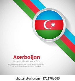 Creative Azerbaijan national flag on circle. Independence day of Azerbaijan country with classic background