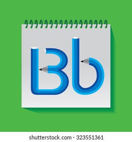 creative B alphabet created with pencil vector illustration 