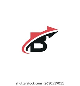 Creative B Initial Logo with Dynamic Arrow, Vector Identity for Fast-Growing Companies.