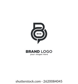 Creative B Letter Chat Logo Design, Modern Messaging Symbol for Brands.