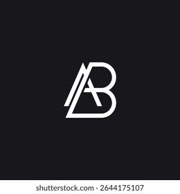 Creative A and B Letter Combination Logo, Stylish Corporate Symbol.