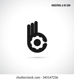 Creative B letter icon abstract logo design vector template.Letter B fingers vector sign.Hand Ok symbol icon.Corporate business and industrial creative logotype symbol.Vector illustration