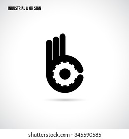 Creative B letter icon abstract logo design vector template. Letter B fingers vector sign.Hand Ok symbol icon.Corporate business and industrial creative logotype symbol. Vector illustration