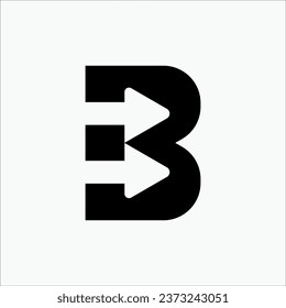 Creative B letter logo with arrow negative sign modern brand unique stylish logo design