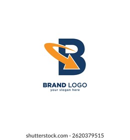 Creative B Letter Logo. Modern Arrow Messaging Symbol for Brands