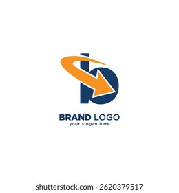Creative B Letter Logo. Modern Arrow Messaging Symbol for Brands
