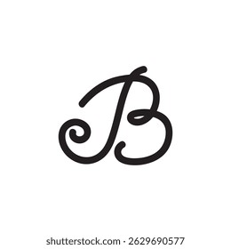 Creative B Letter Logo Template. B Character Logo Symbol.