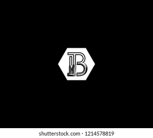 Creative B Letter Modern Logo with Monogram Brush Stroke