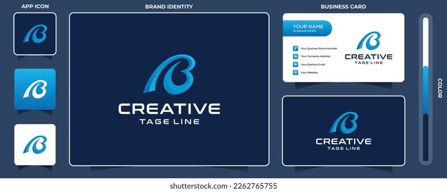 Creative B Logo Blue .B Letter Icon Design Vector Illustration.