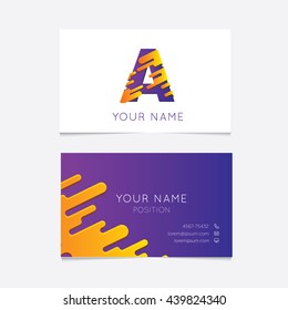 Creative B logo on Business Card Template. Abstract Editable  Alphabet. Type Characters Logotype symbols.