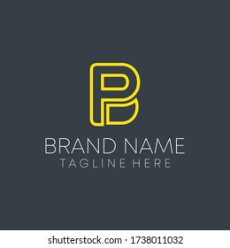 creative b p joint letter logo design. bp logo