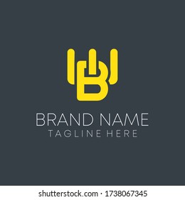 creative b w joint letter logo design. bw logo