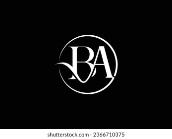 Creative BA, AB , initial monogram elegant vector logo template