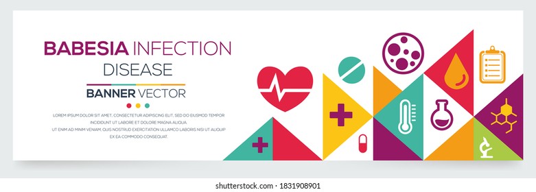 Creative (Babesia Infection) disease Banner Word with Icons ,Vector illustration.	