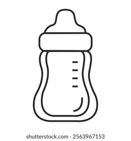Creative baby bottle icon vector illustration with white background.