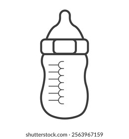 Creative baby bottle icon vector illustration with white background.