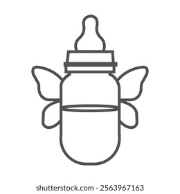 Creative baby bottle icon vector illustration with white background.