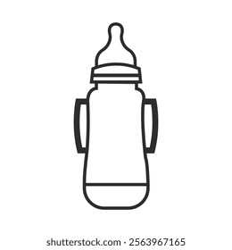 Creative baby bottle icon vector illustration with white background.