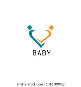 creative baby logo illustration vector design template