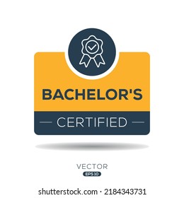 Insignia certificada por Creative (Bachelor), ilustración vectorial.