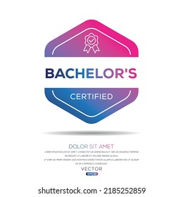 Creative (Bachelor's) Certified badge, vector illustration.