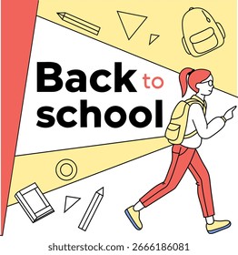 Obra de arte creativa de regreso a la escuela con un estilo mínimo, perfecto para Anuncios o carteles.