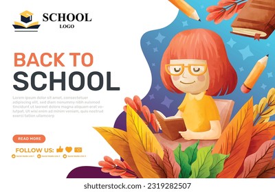 creative back to school flyer-web page-social media-vector artwork file