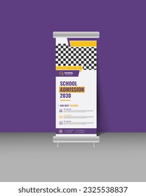 Creative Back to School Roll Up Banner Design Template