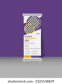 Creative Back to School Roll Up Banner Design Template