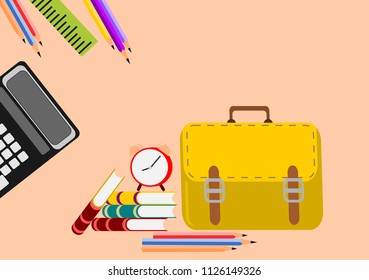 Creative Back to school set .Illustration vector.
