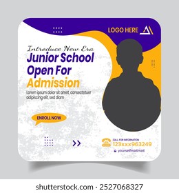 Layout de design de postagem de volta para a mídia social da escola