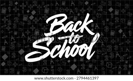 a creative back to school typography design featuring educational objects on a black chalkboard background