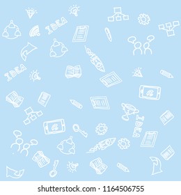 Creative backgeound with bussines symbols. Vector illustration.