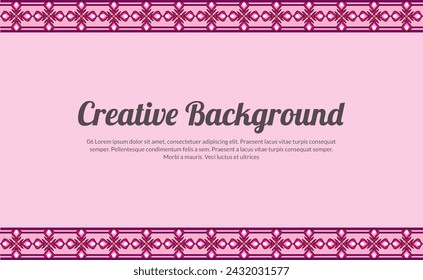 Creative background with abstract patterns on the edges of the top and bottom rows