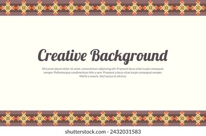 Creative background with abstract patterns on the edges of the top and bottom rows