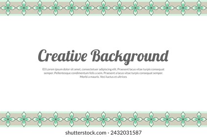 Creative background with abstract patterns on the edges of the top and bottom rows