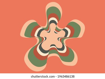 Creative background with a beautiful multicolored flower. Abstract geometric curves shapes. Poster for business cards, presentations, brochures, pillow prints. Vector graphics.