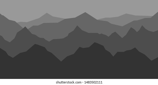 Creative Background Black Landscape of Mountains, Hills or Rocks illustration Vector