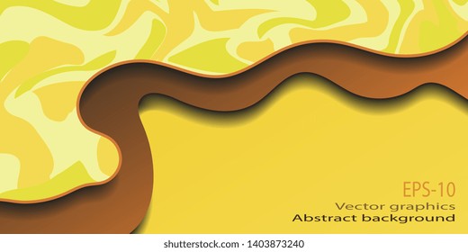 Creative background for business card. Business card. Abstract background. Flyer. Banner. Smooth lines. Shapeless shapes. Objects with shadow. Gradient colors. Vector graphics. EPS-10