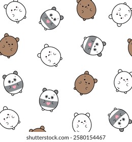 Creative background with cartoon teddy bears, modern decoration style.
