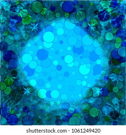 Creative background with colorful circles. Decorative vector frame.