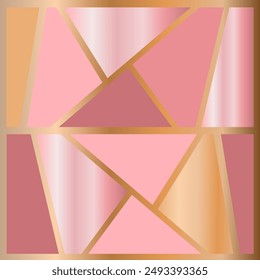 A creative background concept with an abstract image of gold and pink in a minimalistic style. Modern art design templates for holidays, advertising, branding, banners, covers, labels, mail