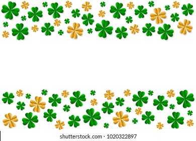 Creative background to the day of St. Patrick. Clover and place for text.