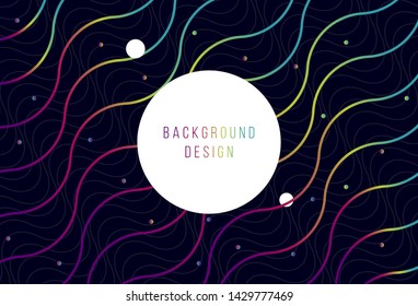 Creative background design with bright gradient waves on dark blue. place for text. Vector illustration for ad, promotion, social media, web, landing page, cover.