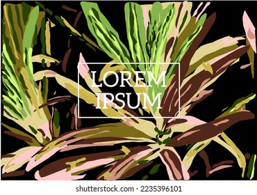 creative background design. illustration of leaves of a garden tree behind the house