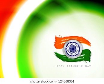 Creative background design for Indian republic day with beautiful Indian flag design