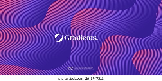 Creative background design with wavy colorful line pattern. Vector horizontal template for digital business banner, presentation template, tech voucher. - Powered by Shutterstock - Get 15% off with code: PIKWIZARD15