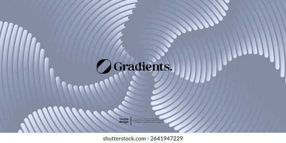 Creative background design with wavy grey line pattern. Vector horizontal template for digital business banner, presentation template, tech voucher.