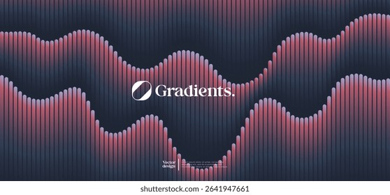  Creative background design with wavy line pattern. Vector horizontal template for digital business banner, presentation template, tech voucher.